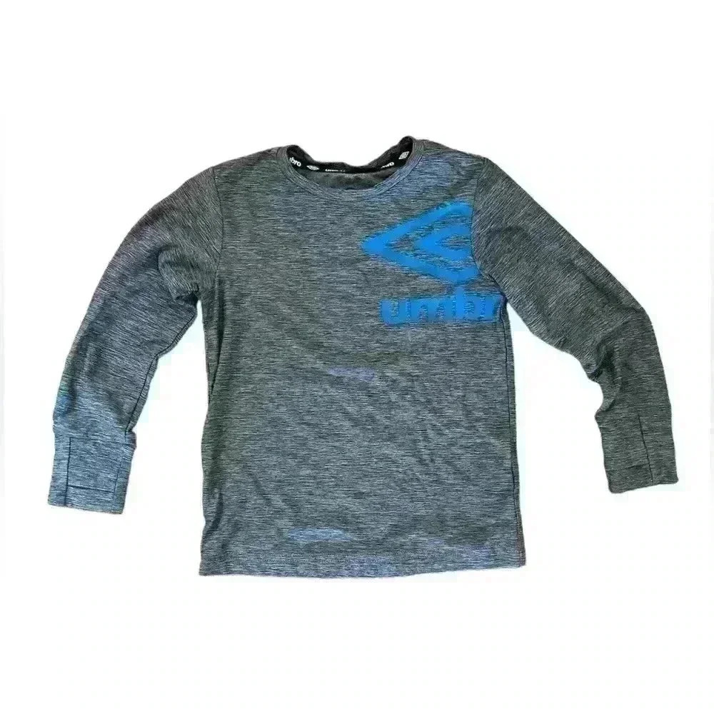 Umbro Long Sleeve Kids Soccer Shirt Size XS 4-5 Boys EUC Gray
